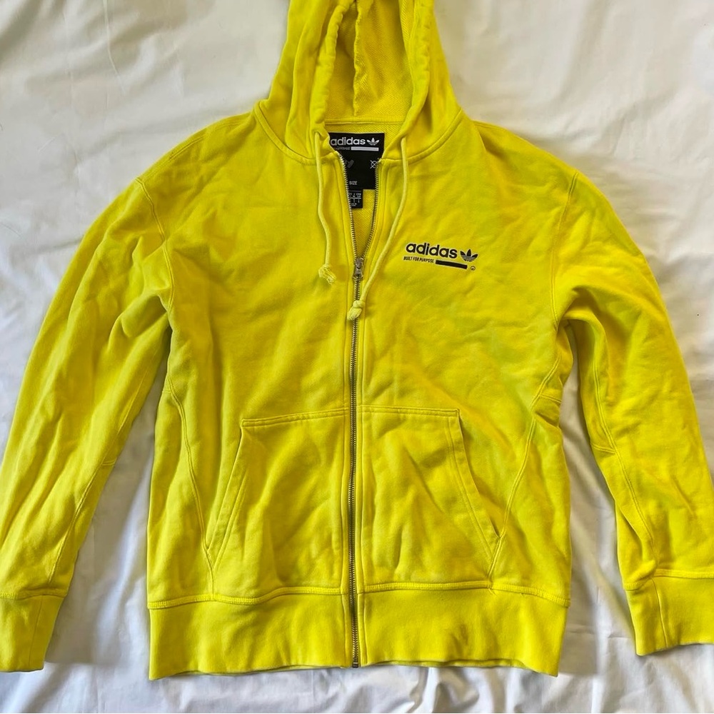 Adidas Yellow Zip-Up Hoodie
